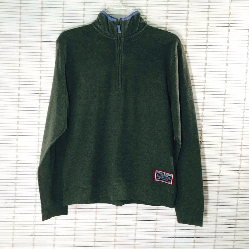 Brooks Bros Women S Olive Green 1/4 Pullover Sweater Outdoor Preppy Gorpcore